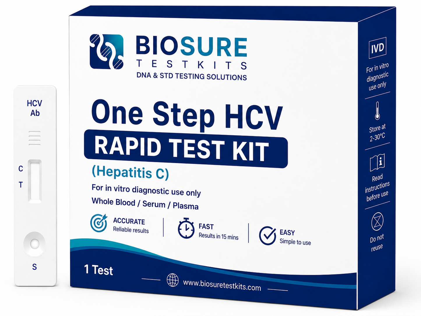 One Step HCV Rapid Test Kit (Hepatitis C)