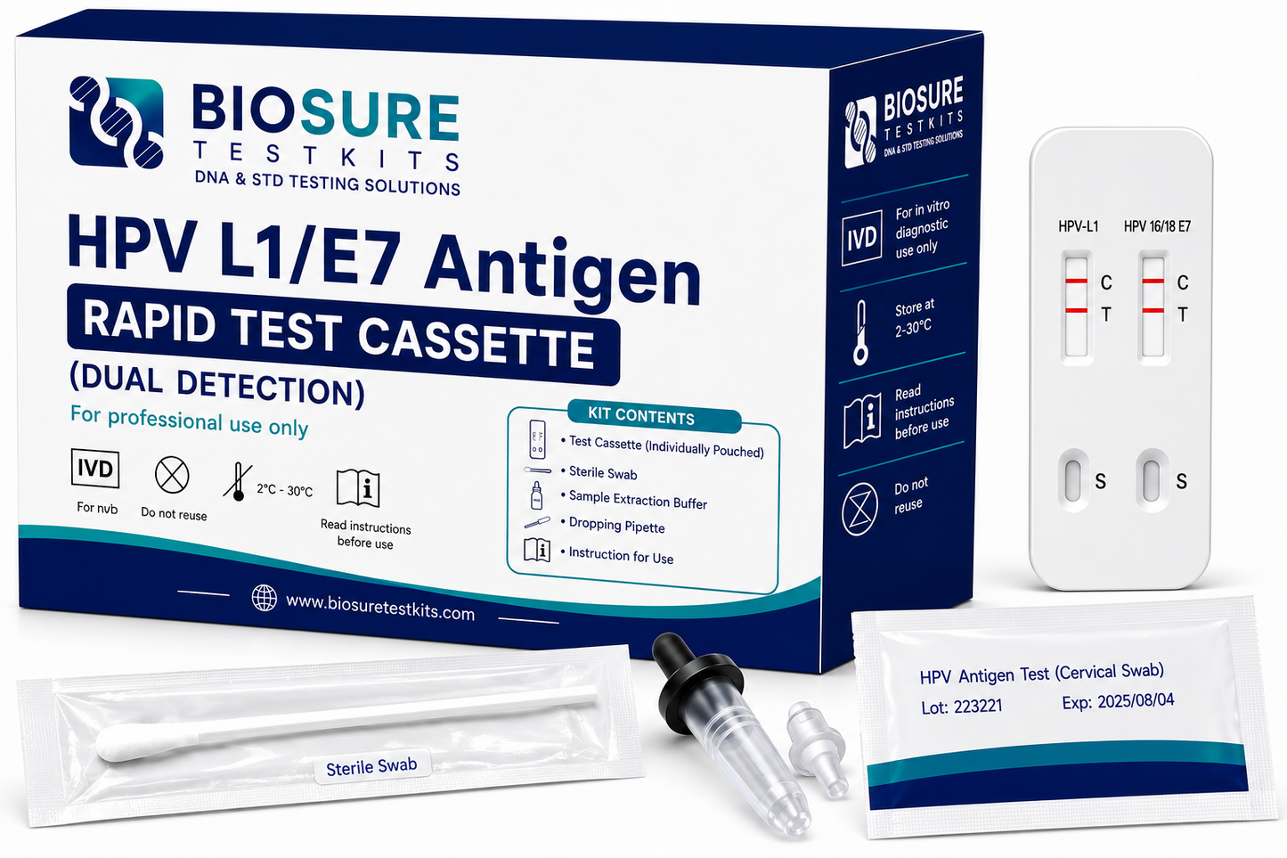 HPV L1/E7 Antigen Rapid Test Cassette (Dual Detection)